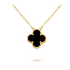 ¡®Imperial¡¯CLOVER 15MM BLACK ONYX SINGLE FLOWER NECKLACE