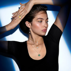[Imperial] LUCKY MOVE 3 DIAMOND MALACHITE GOLD DIAMOND NECKLACE