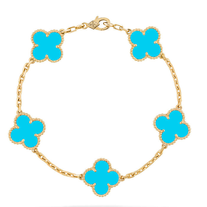 ¡®Imperial¡¯CLOVER 5 MOTIFS TURQUOISE BRACELET