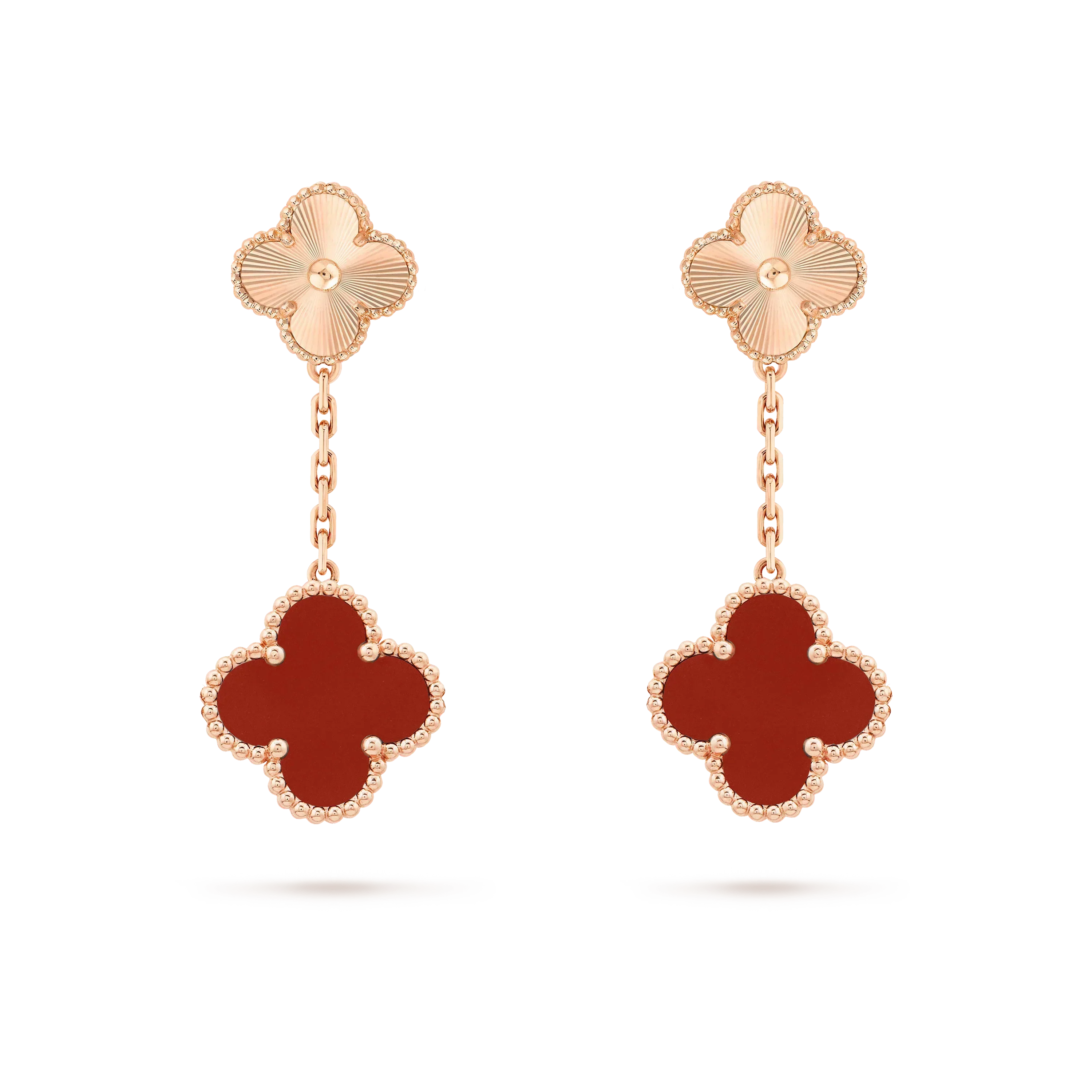 ¡®Imperial¡¯CLOVER 2 MOTIF  LASER CARNELIAN EARRINGS