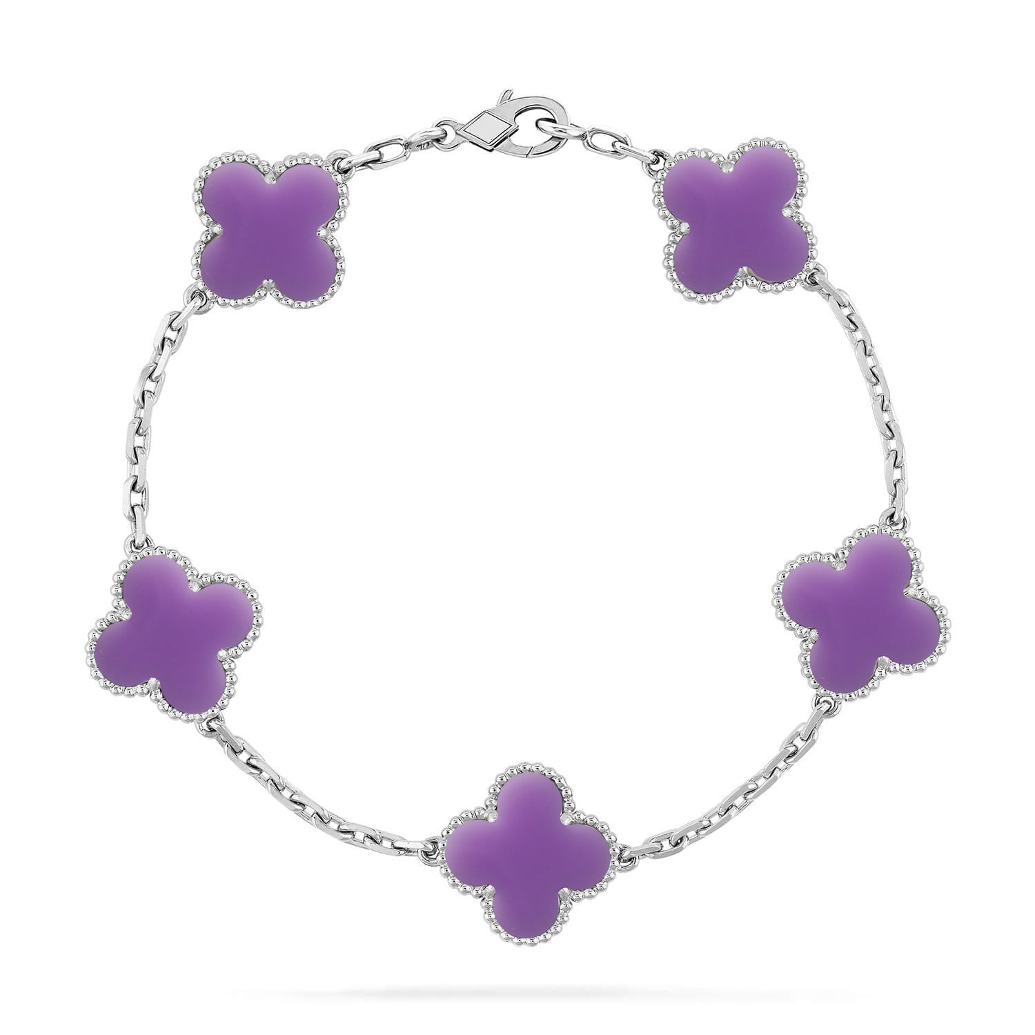 [Imperial]Nueva COLECCIÓN DE BRAZALETE TREBOL 5 MOTIVOS LILA
