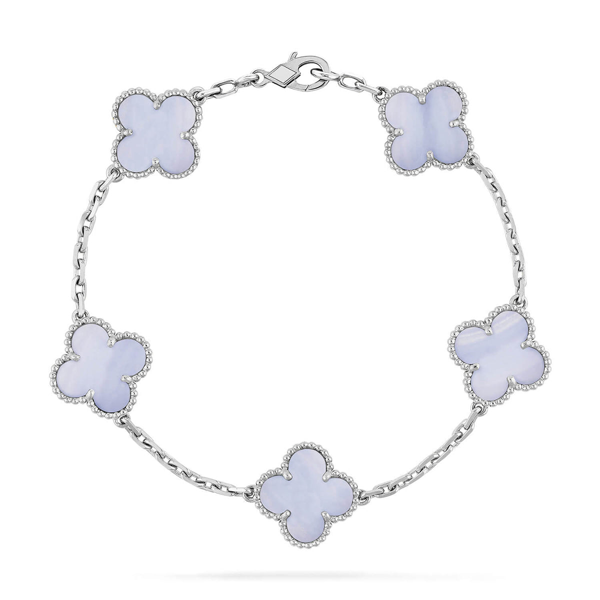 [Imperial]Neue CLOVER 5 MOTIV LILA CHALCEDON ARMBAND KOLLEKTION