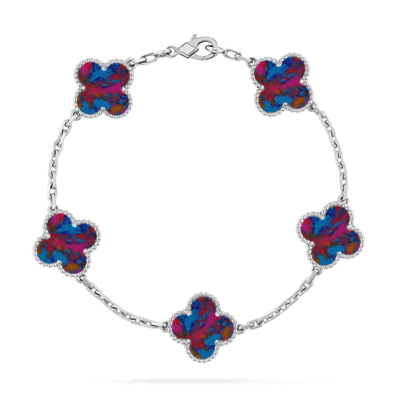 [Imperial]Nueva COLECCIÓN DE BRAZALETE TREBOL 5 MOTIVOS GEMAS DE COLOR