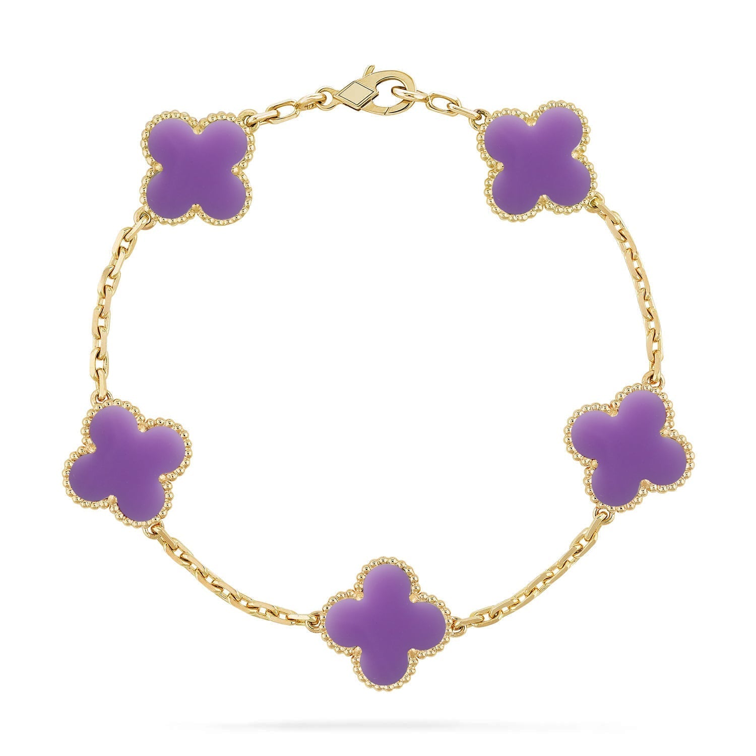[Imperial]Nueva COLECCIÓN DE BRAZALETE TREBOL 5 MOTIVOS LILA