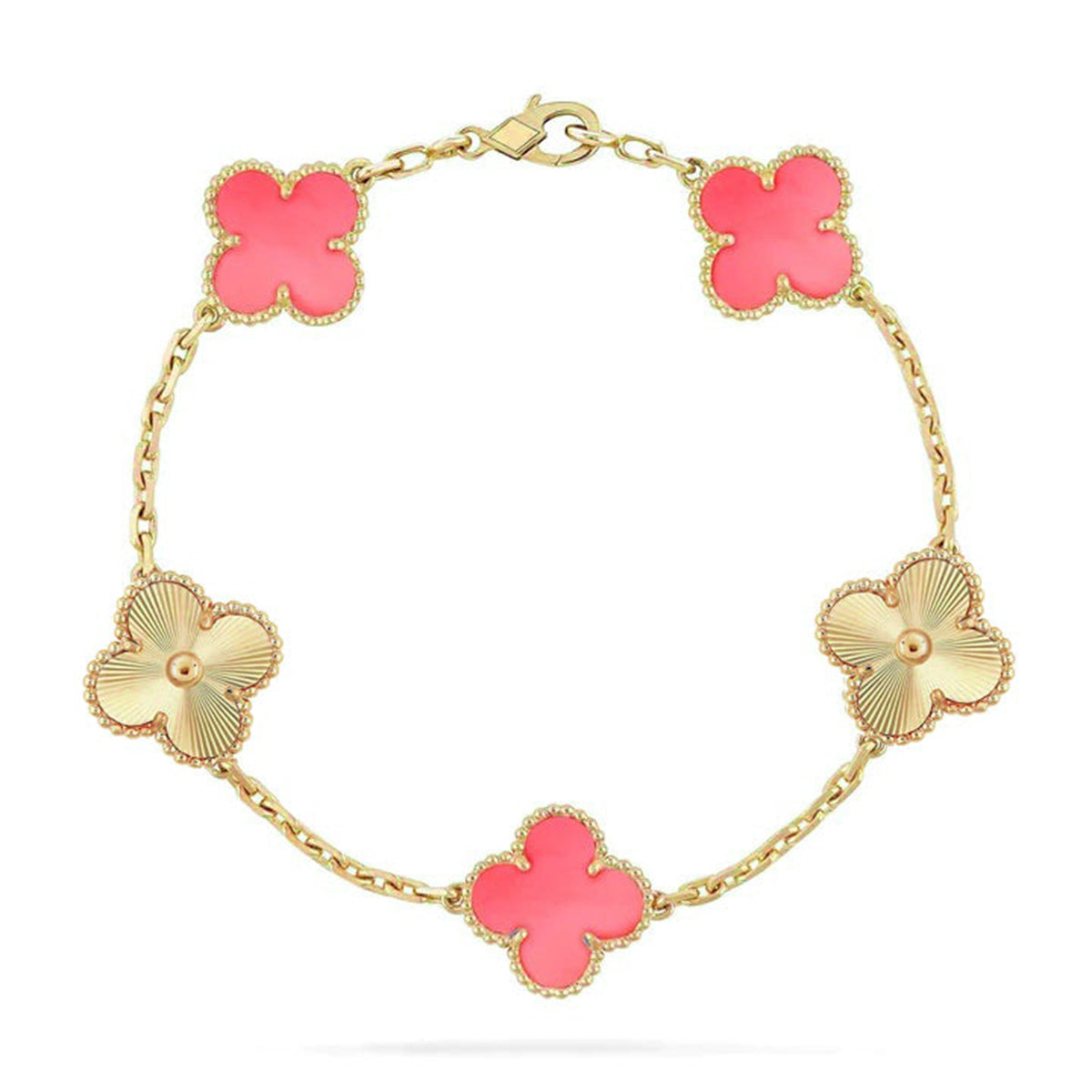 [Imperial]Neue CLOVER 5 MOTIFS PINK MOP ARMBAND KOLLEKTION