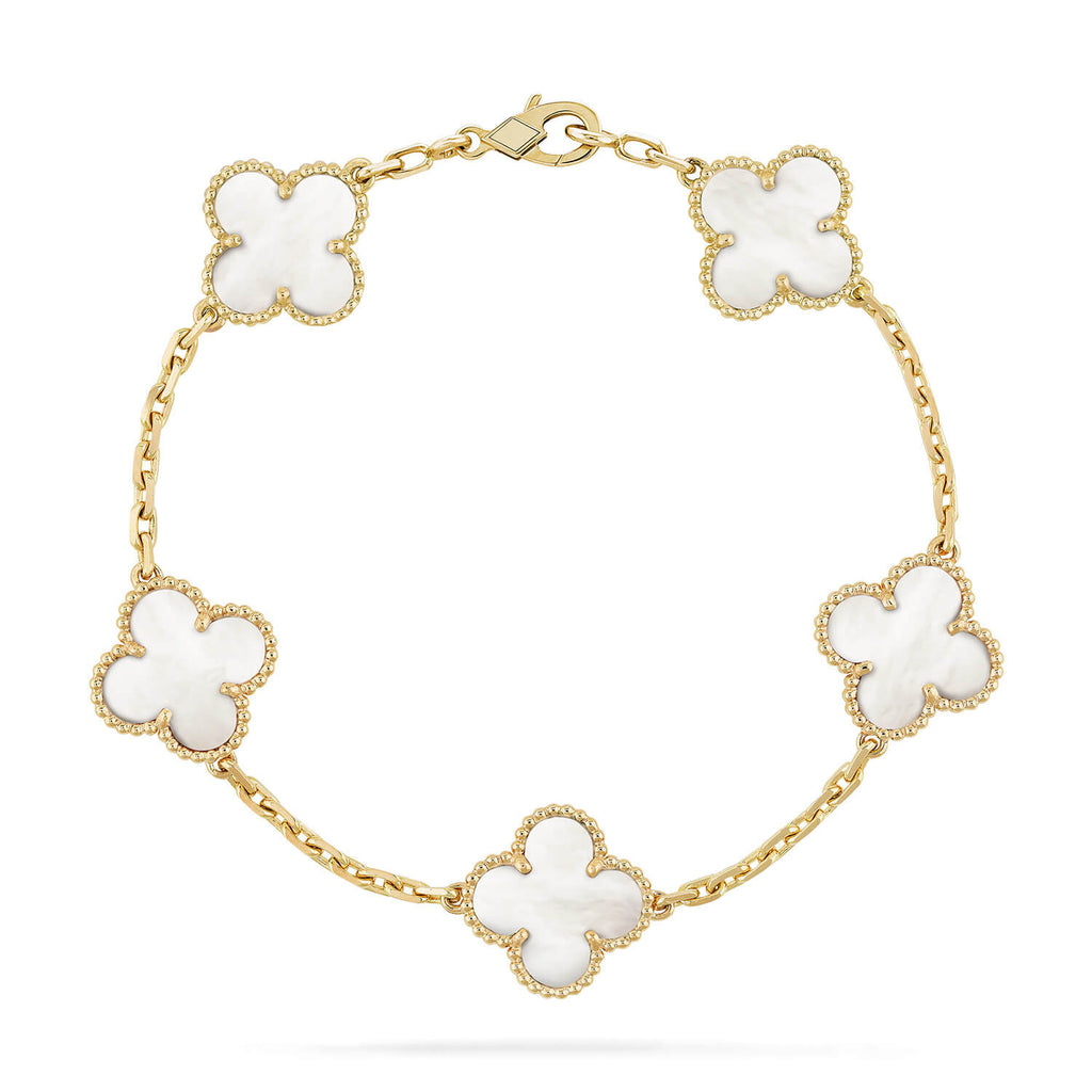¡®Imperial¡¯CLOVER  5 MOTIF WHITE MOP BRACELET