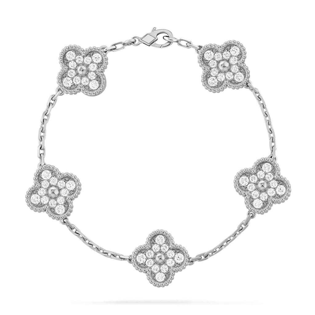 ¡®Imperial¡¯CLOVER 5 MOTIFS  DIAMOND BRACELET SILVER