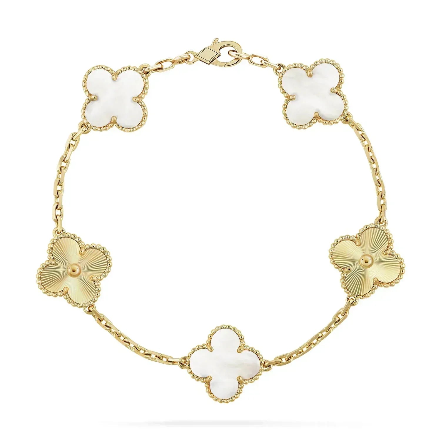 ¡®Imperial¡¯CLOVER BRACELET 5 MOTIF WHITE MOP PINK GOLD