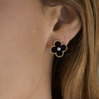 ¡®Imperial¡¯CLOVER MEDIUM 1 MOTIFS ONYX DIAMOND EARRINGS