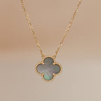 ¡®Imperial¡¯CLOVER 15MM  GRAY MOTHER OF PEARL NECKLACE