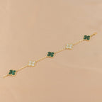 ¡®Imperial¡¯CLOVER  5 MOTIF MALACHITE DIAMOND BRACELET