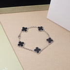 ¡®Imperial¡¯CLOVER 5 MOTIF ONYXS  BRACELET SILVER