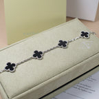 ¡®Imperial¡¯CLOVER 5 MOTIF ONYXS  BRACELET SILVER