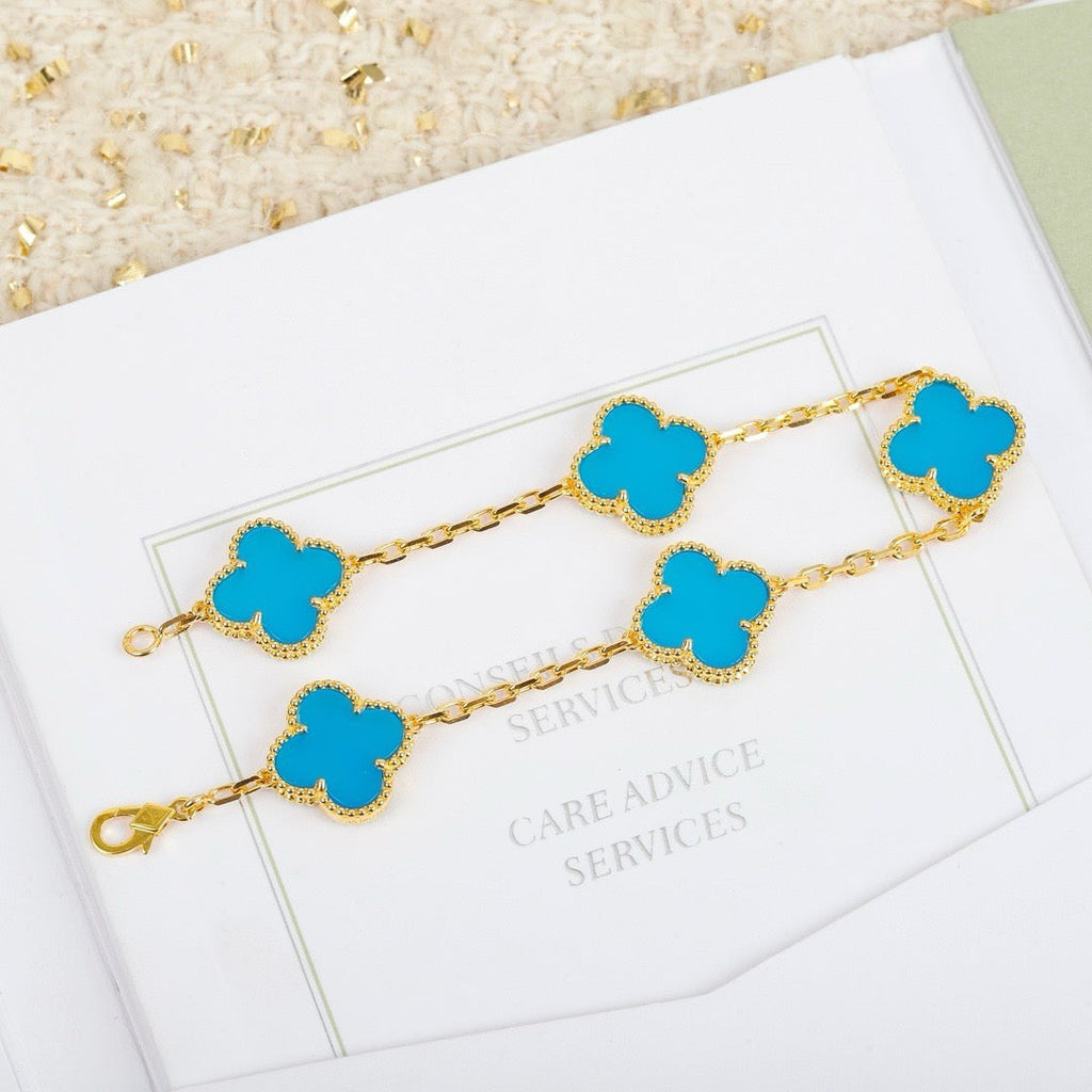 ¡®Imperial¡¯CLOVER 5 MOTIFS TURQUOISE BRACELET