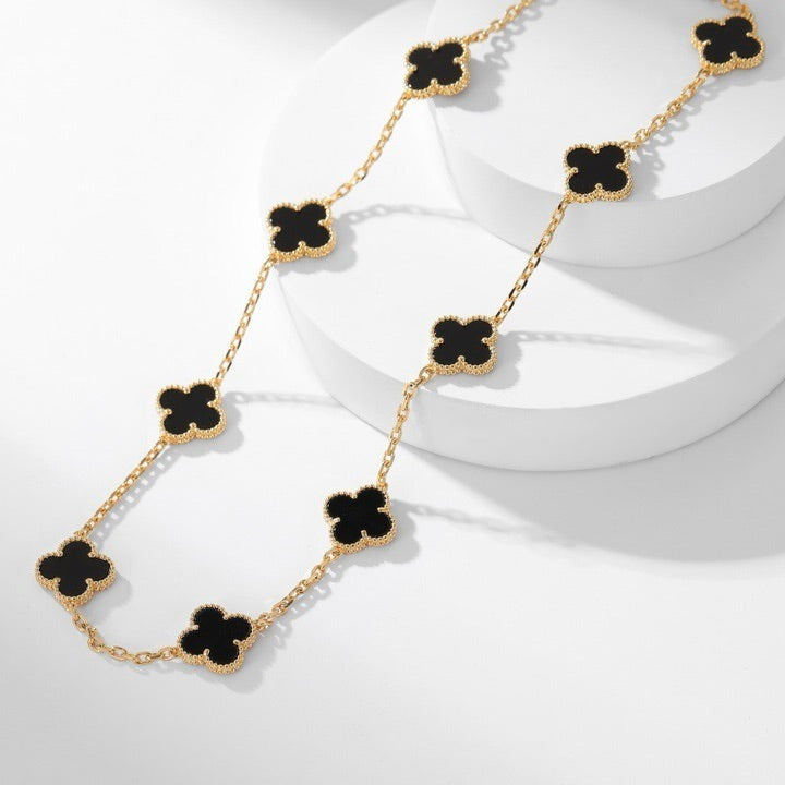 ¡®Imperial¡¯CLOVER 10 MOTIFS ONYX NECKLACE