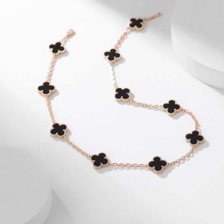 ¡®Imperial¡¯CLOVER 10 MOTIFS ONYX NECKLACE