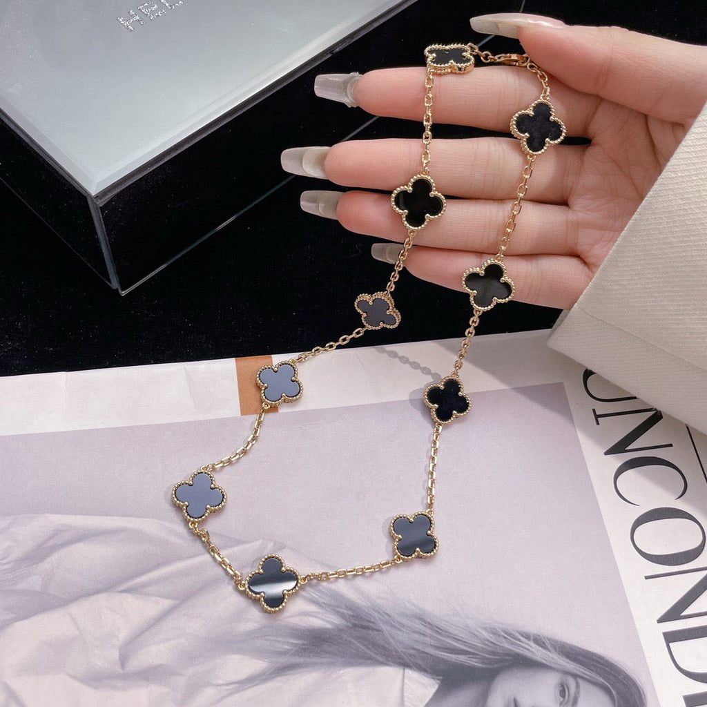 ¡®Imperial¡¯CLOVER 10 MOTIFS ONYX NECKLACE