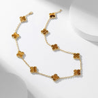 ¡®Imperial¡¯CLOVER 10 MOTIFS TIGER EYE NECKLACE
