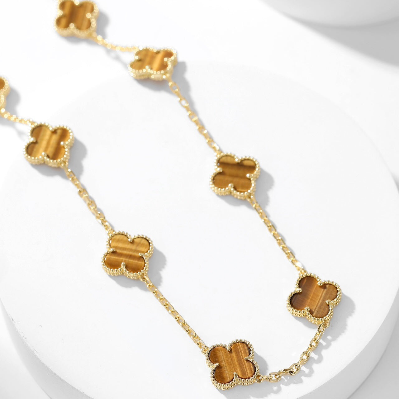 ¡®Imperial¡¯CLOVER 10 MOTIFS TIGER EYE NECKLACE