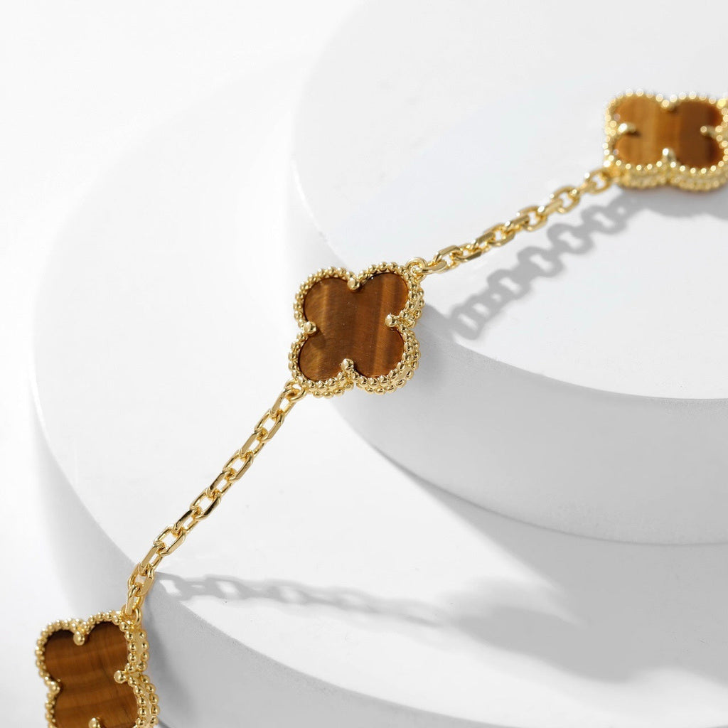 ¡®Imperial¡¯CLOVER 10 MOTIFS TIGER EYE NECKLACE