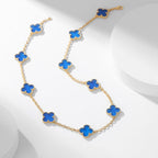 ¡®Imperial¡¯CLOVER 10 MOTIFS BLUE AGATE NECKLACE