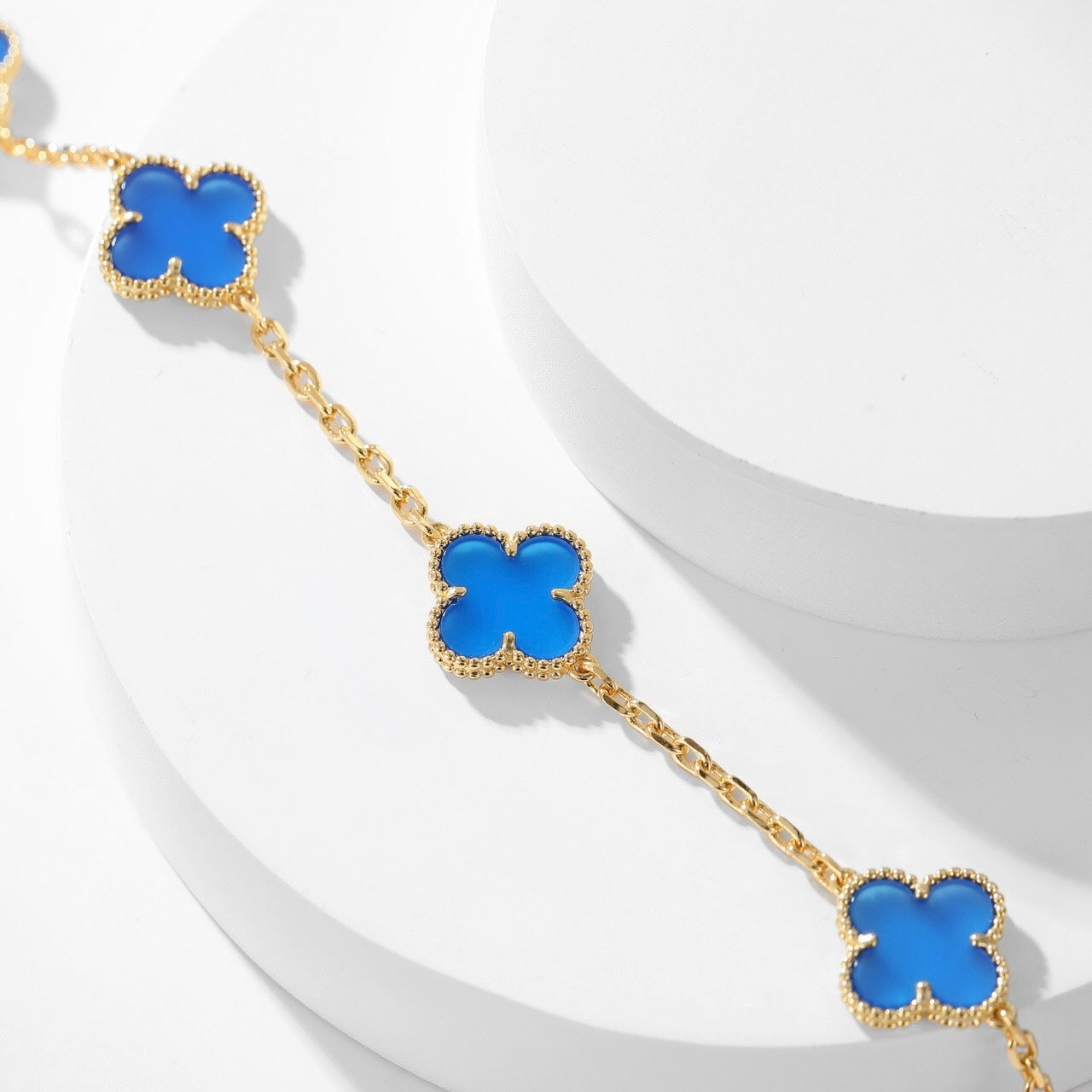 ¡®Imperial¡¯CLOVER 10 MOTIFS BLUE AGATE NECKLACE