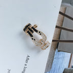 ¡®Imperial¡¯FORCE LARGE HORSESHOE BLACK WHITE DIAMOND BRACELET ROSE GOLD