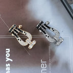 ¡®Imperial¡¯FORCE LARGE HORSESHOE BLACK WHITE DIAMOND BRACELET SILVER