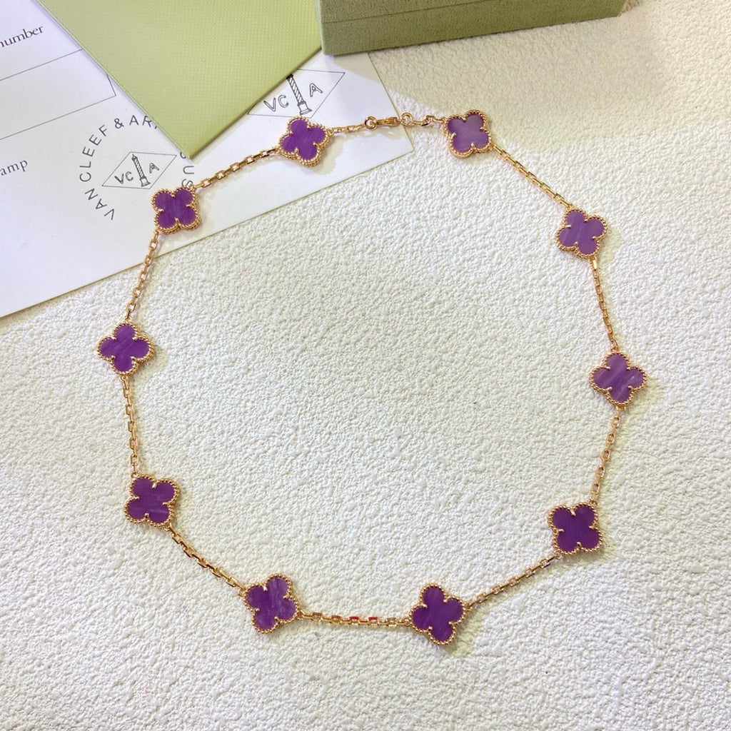 ¡®Imperial¡¯CLOVER 10 MOTIFS  PURPLE VIOLET  NECKLACE