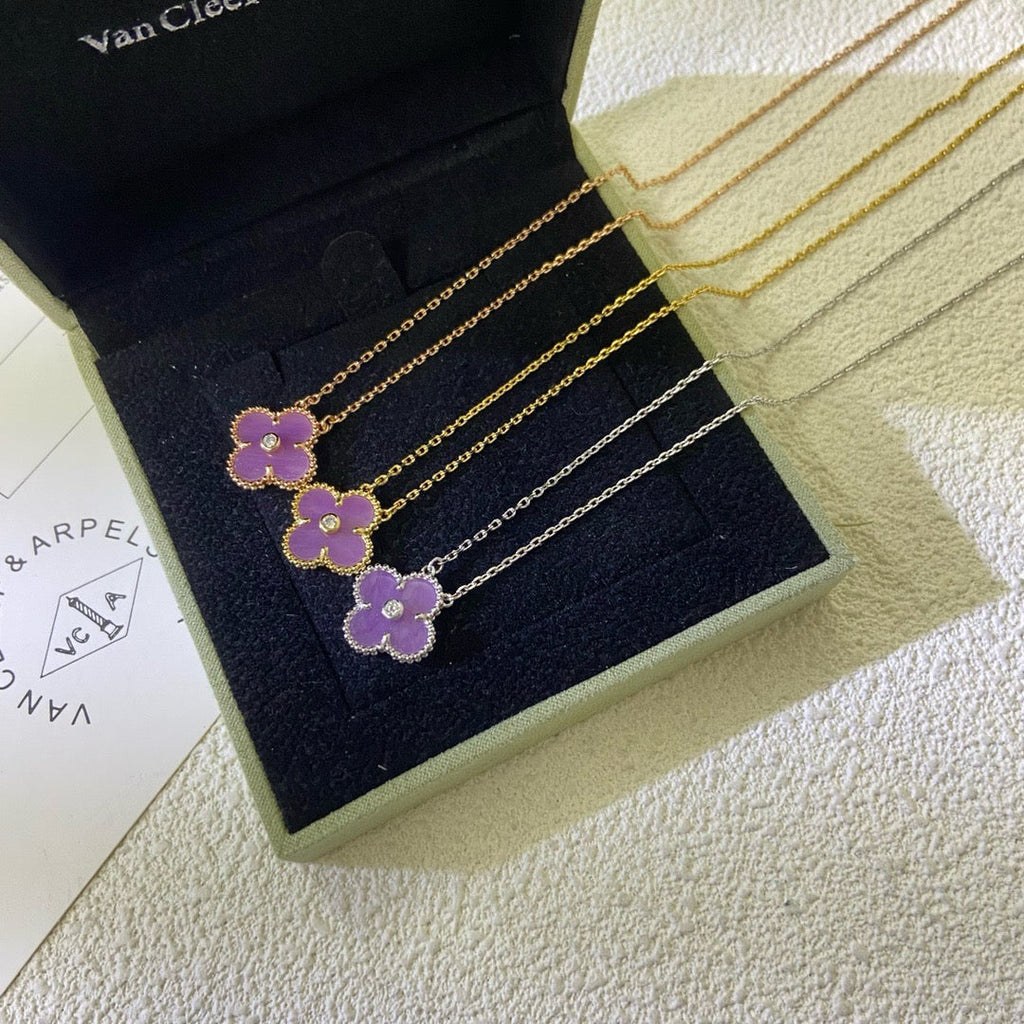 ¡®Imperial¡¯CLOVER 15MM DIAMOND  PURPLE VIOLET NECKLACE