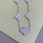 ¡®Imperial¡¯CLOVER  5 MOTIF DIAMOND PURPLE CHALCEDONY BRACELET SILVER