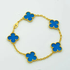 ¡®Imperial¡¯CLOVER 5 MOTIFS BLUE AGATE BRACELET