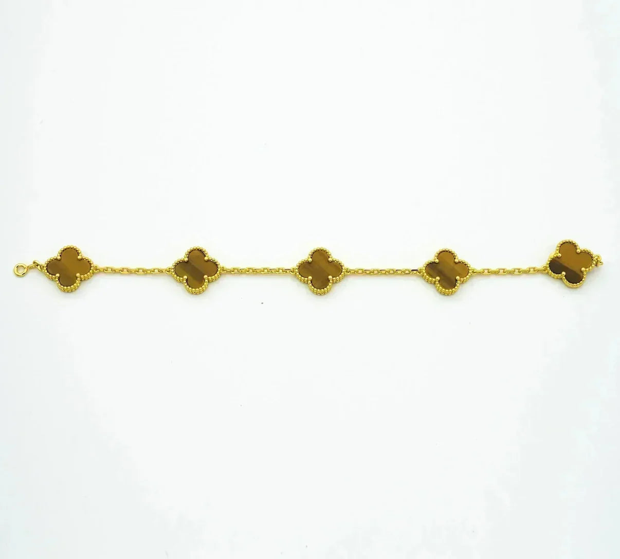 [Imperial]New  CLOVER 5 MOTIFS TIGER EYE BRACELET COLLECTION