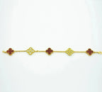 [Imperial]New  CLOVER 5 MOTIF RED CORNELIAN BRACELET COLLECTION
