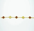 ¡®Imperial¡¯CLOVER 5 MOTIFS CARNELIAN DIAMOND BRACELET