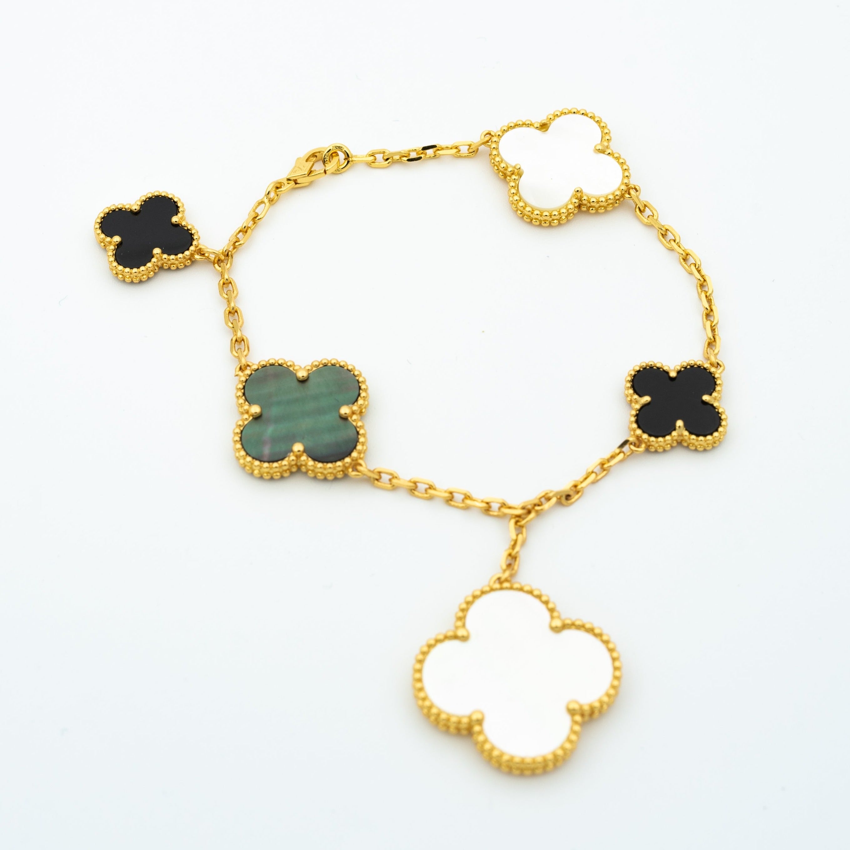 ¡®Imperial¡¯CLOVER BRACELET 5 MOTIFS ONYX MOP