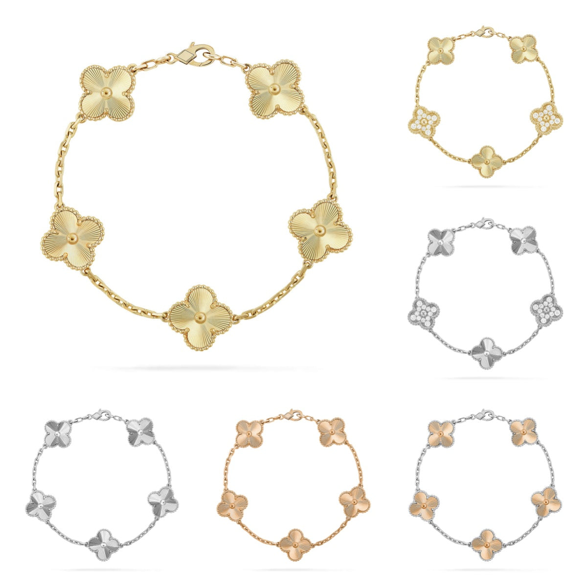 [Imperial]Nueva COLECCIÓN DE BRAZALETE TREBOL 5 MOTIVOS LÁSER