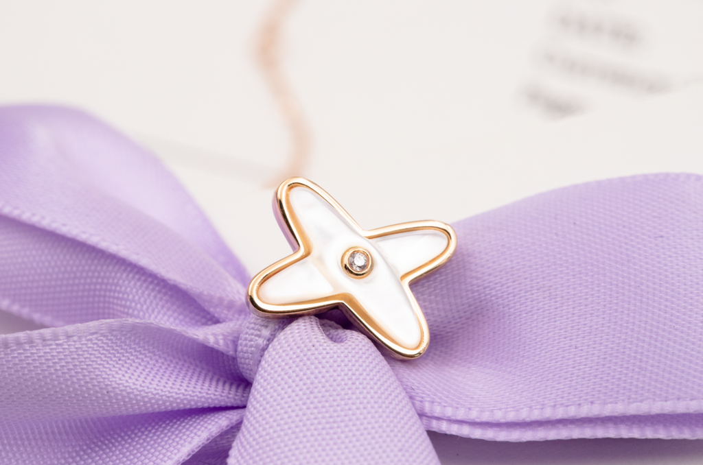 ¡®Imperial¡¯JEUX DE WHITE MOP PINK GOLD DIAMOND EARRINGS