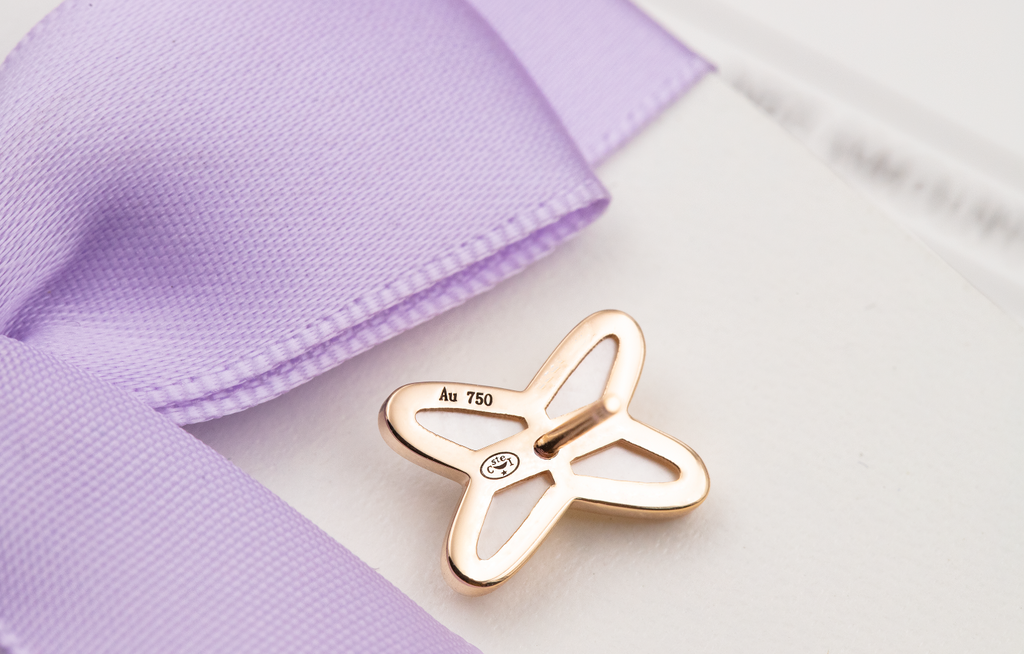 ¡®Imperial¡¯JEUX DE WHITE MOP PINK GOLD DIAMOND EARRINGS