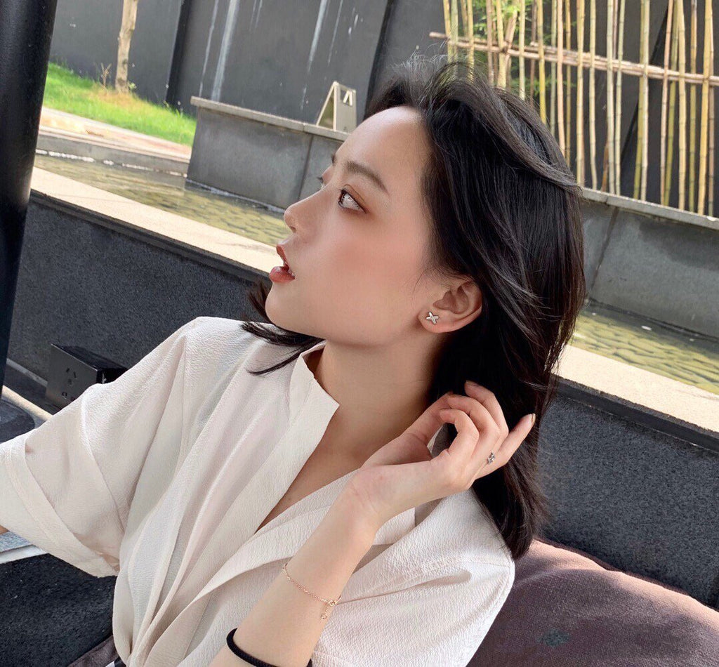 ¡®Imperial¡¯JEUX DE WHITE MOP PINK GOLD DIAMOND EARRINGS