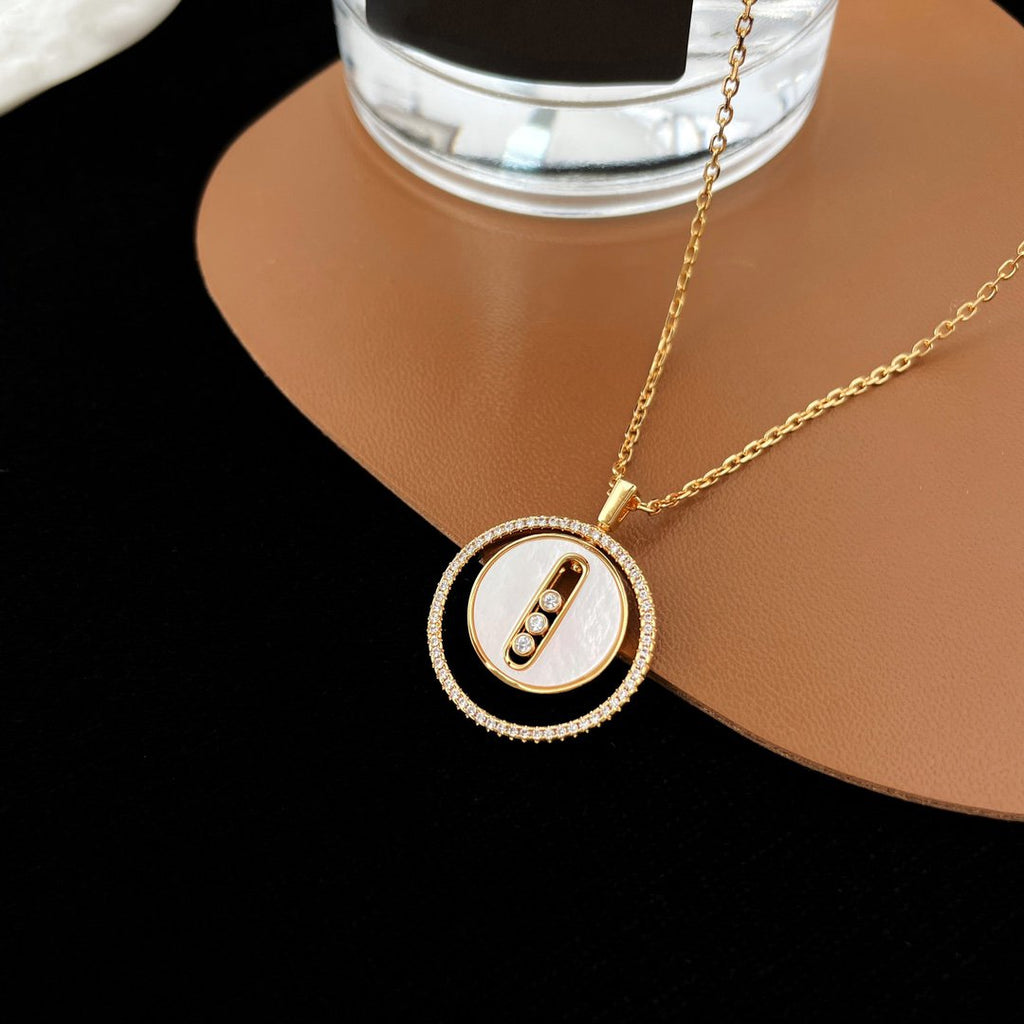 [Imperial] LUCKY MOVE MM NACRE BLANCHE DIAMOND NECKLACE