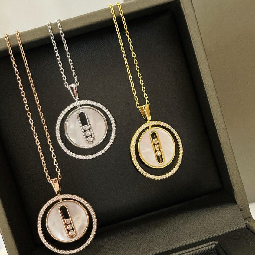 [Imperial] LUCKY MOVE MM NACRE BLANCHE DIAMOND NECKLACE