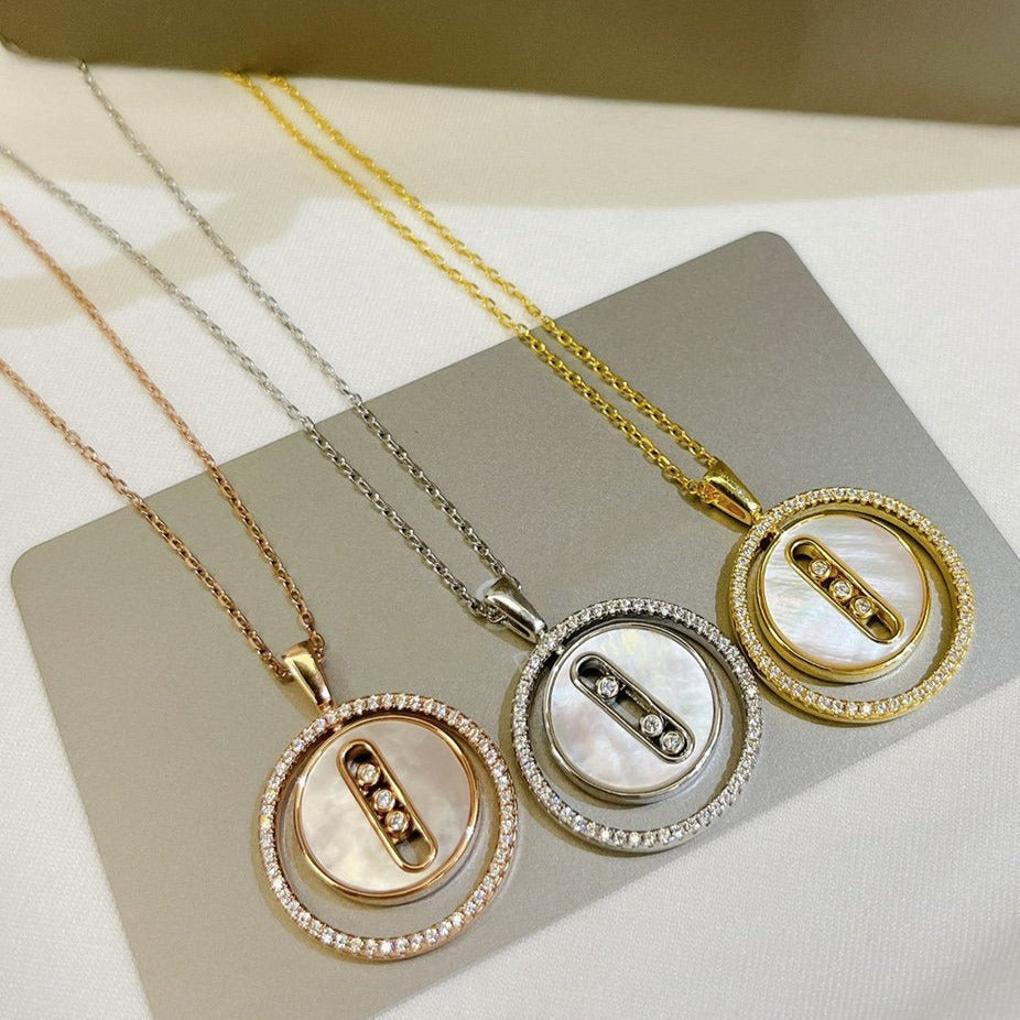 [Imperial] LUCKY MOVE MM NACRE BLANCHE DIAMOND NECKLACE