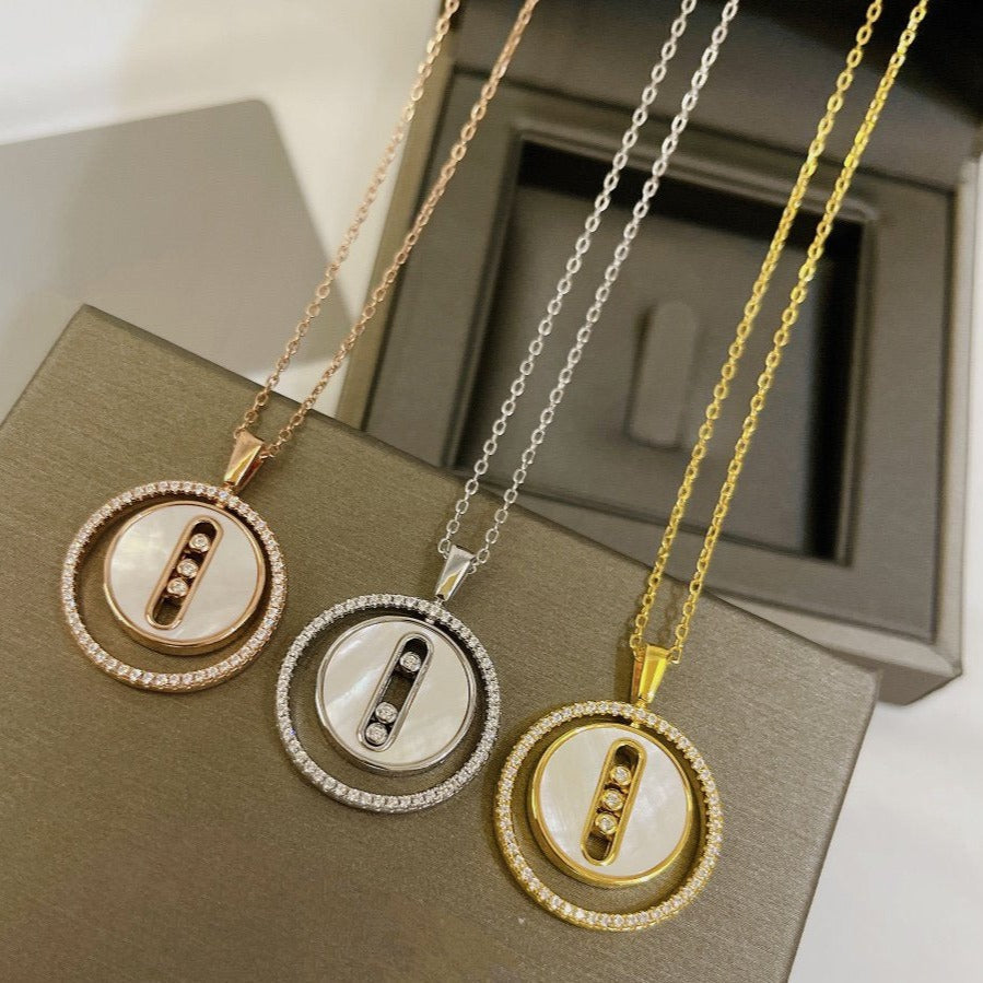 [Imperial] LUCKY MOVE MM NACRE BLANCHE DIAMOND NECKLACE