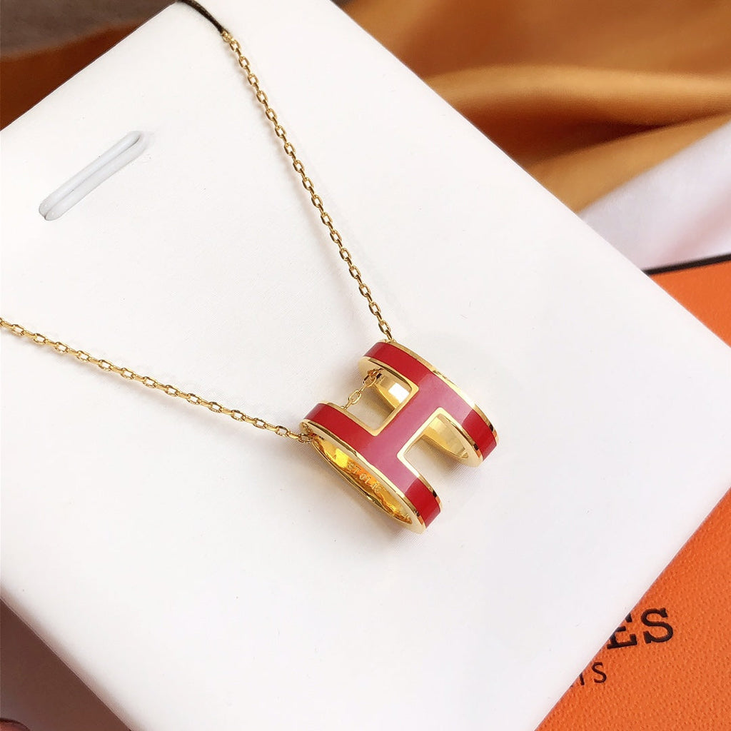 ¡®Imperial¡¯HM CLIC RED ENAMEL GOLD NECKLACE