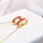 ¡®Imperial¡¯HM CLIC RED ENAMEL GOLD NECKLACE