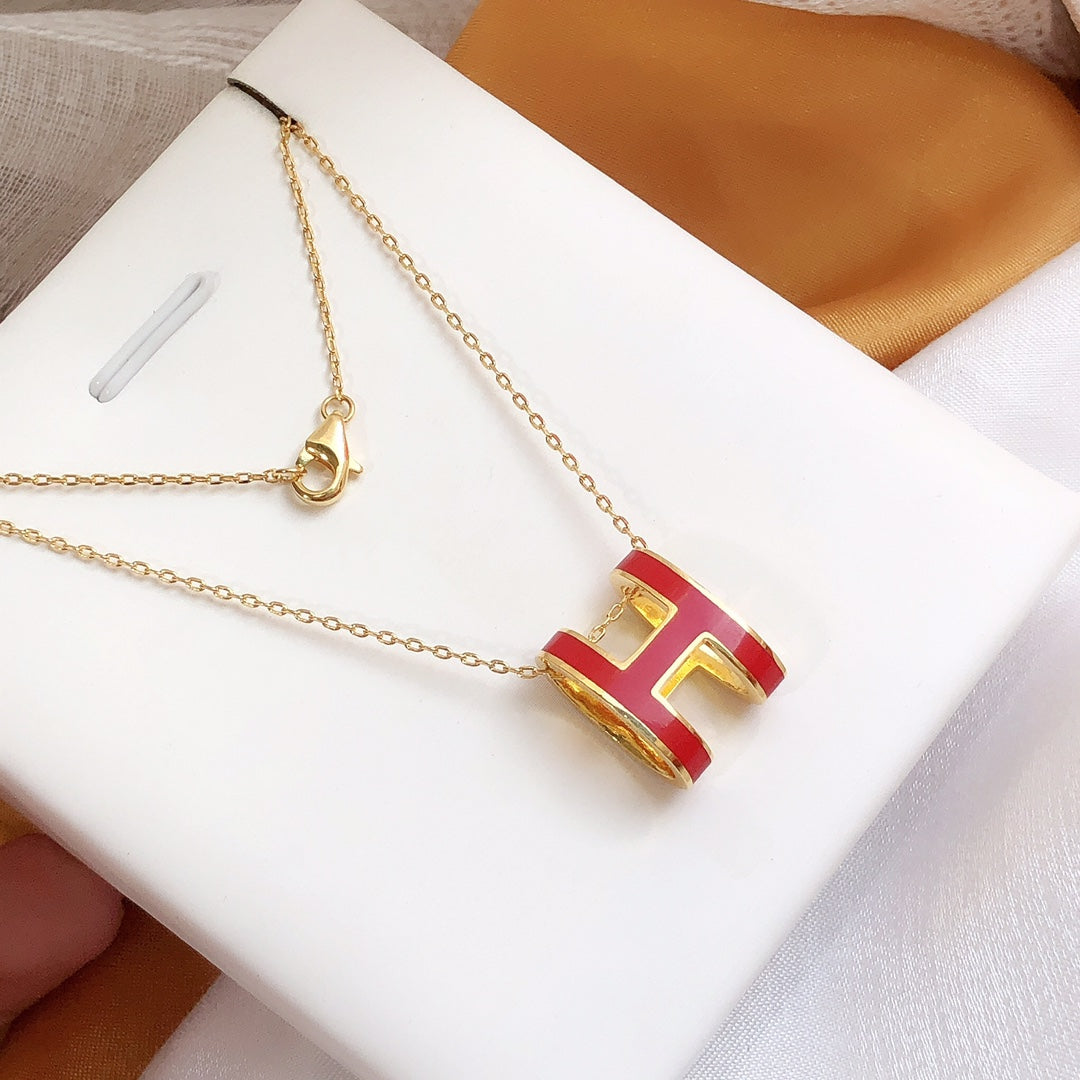 ¡®Imperial¡¯HM CLIC RED ENAMEL GOLD NECKLACE