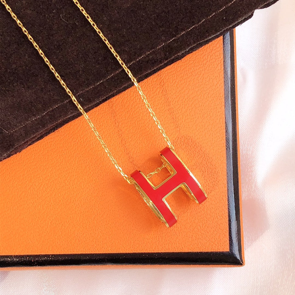 ¡®Imperial¡¯HM CLIC RED ENAMEL GOLD NECKLACE