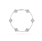 ¡®Imperial¡¯CLOVER 6 MOTIF SILVER DIAMOND BRACELET