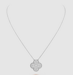 ¡®Imperial¡¯CLOVER 25MM LARGE PENDANT DIAMOND PAVED SILVER NECKLACE
